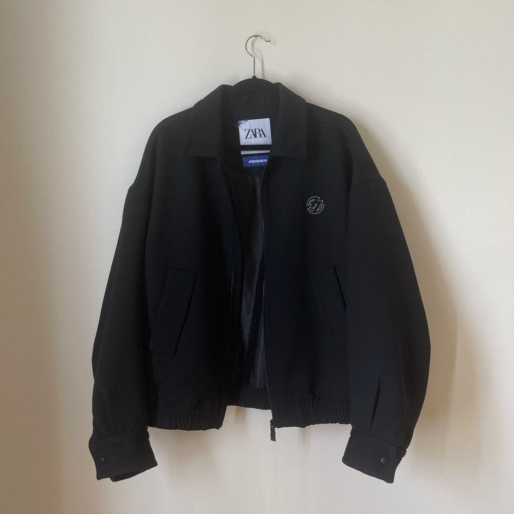 Zara x AderError Black Bomber Jacket Oversized Fit